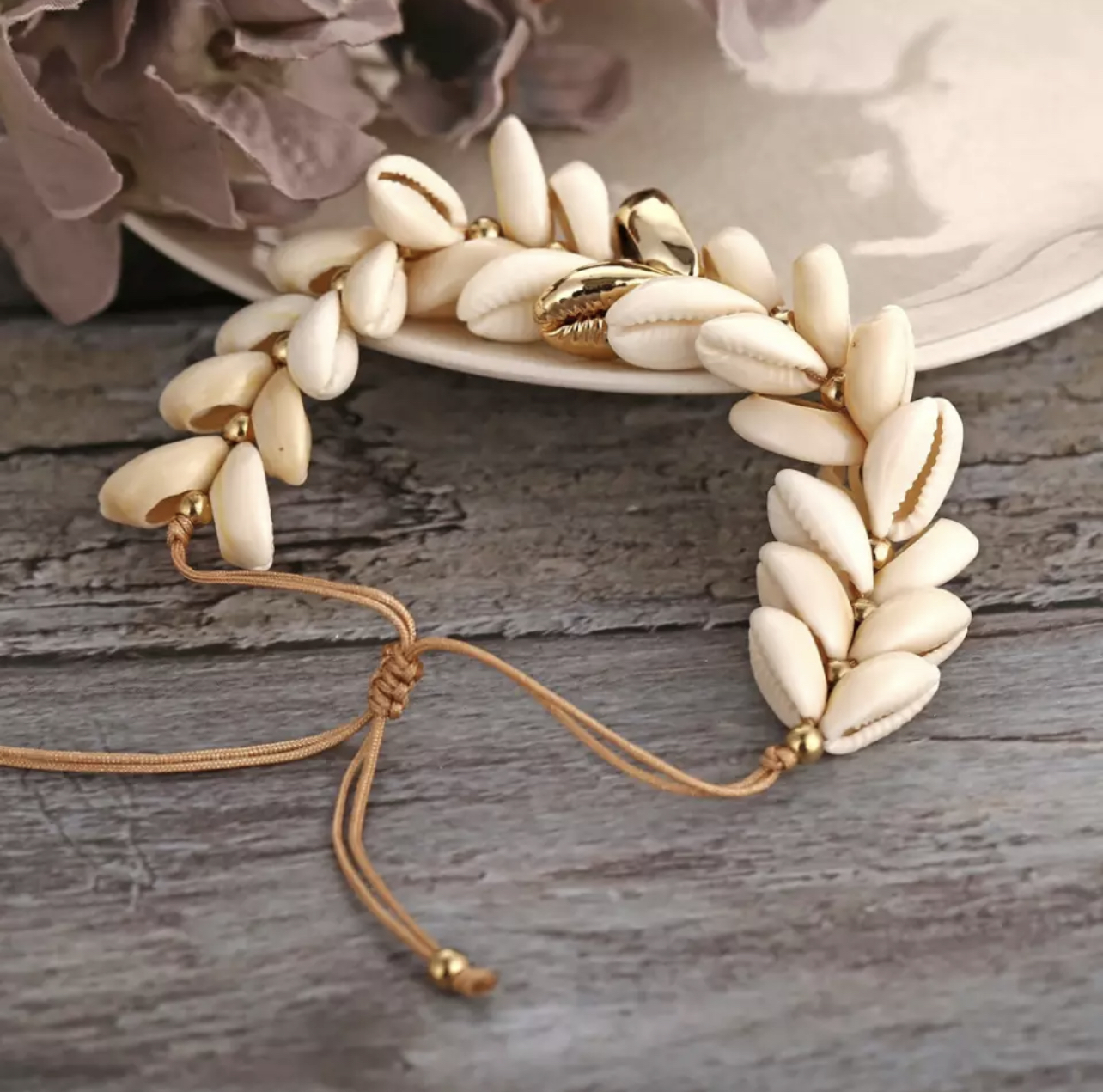 Natural cowrie bracelet/ anklet